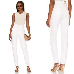 NWT Mother Snacks High Waisted Twizzy Skimp Jeans in Sticky Rice $198